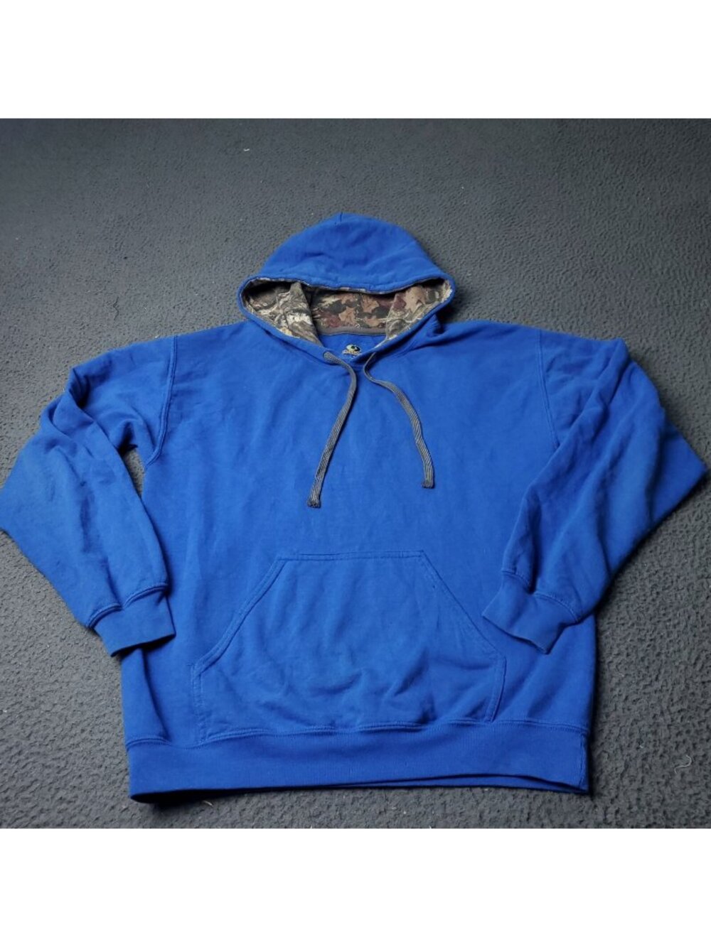 MOSSY OAK Hoodie Mens S Small Blue Pullover Sweater Brown Camo Outdoor Adult